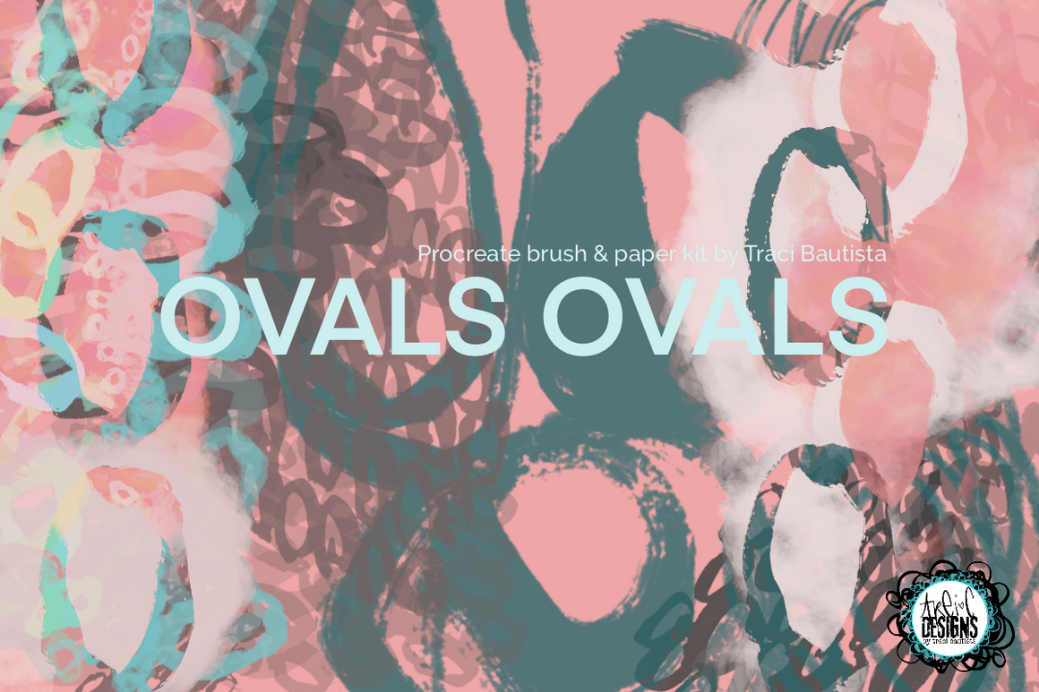 FLORALS.OVALS.textures Procreate brush set {digital kit + workshop}