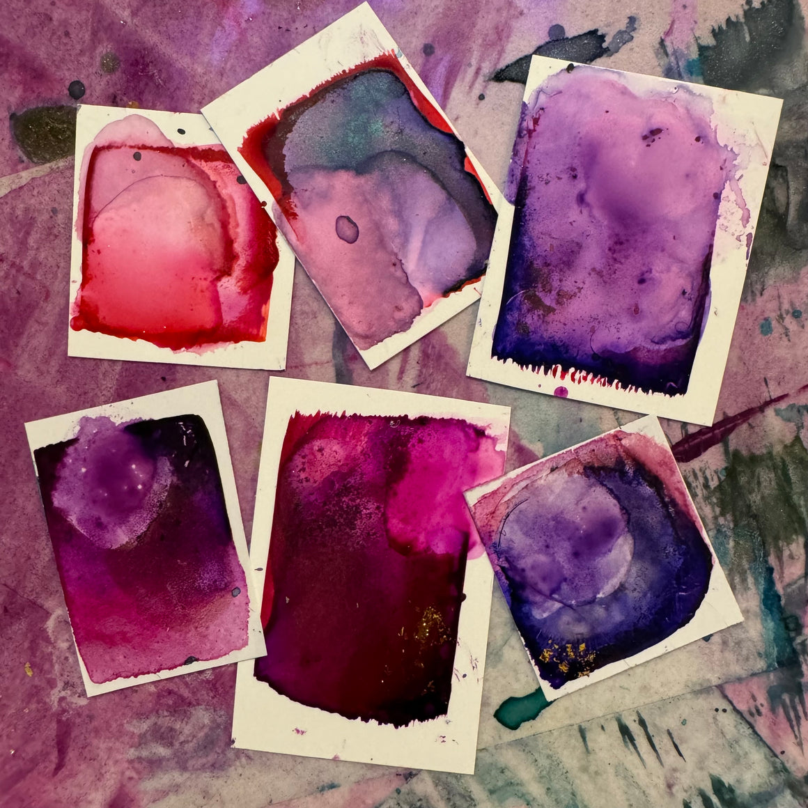 InkBlend Watermedia Swatch Sheets - Fuchsia Blossoms