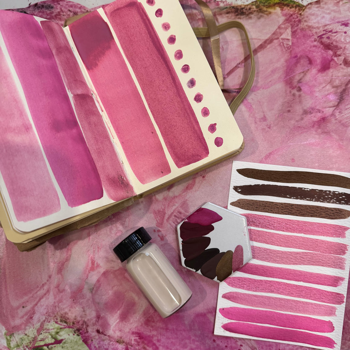 #tracibautistaCOLOR LUMINOUS WINTER botanicals handcrafted watercolors mini collection {travel swatch tile 2-set}