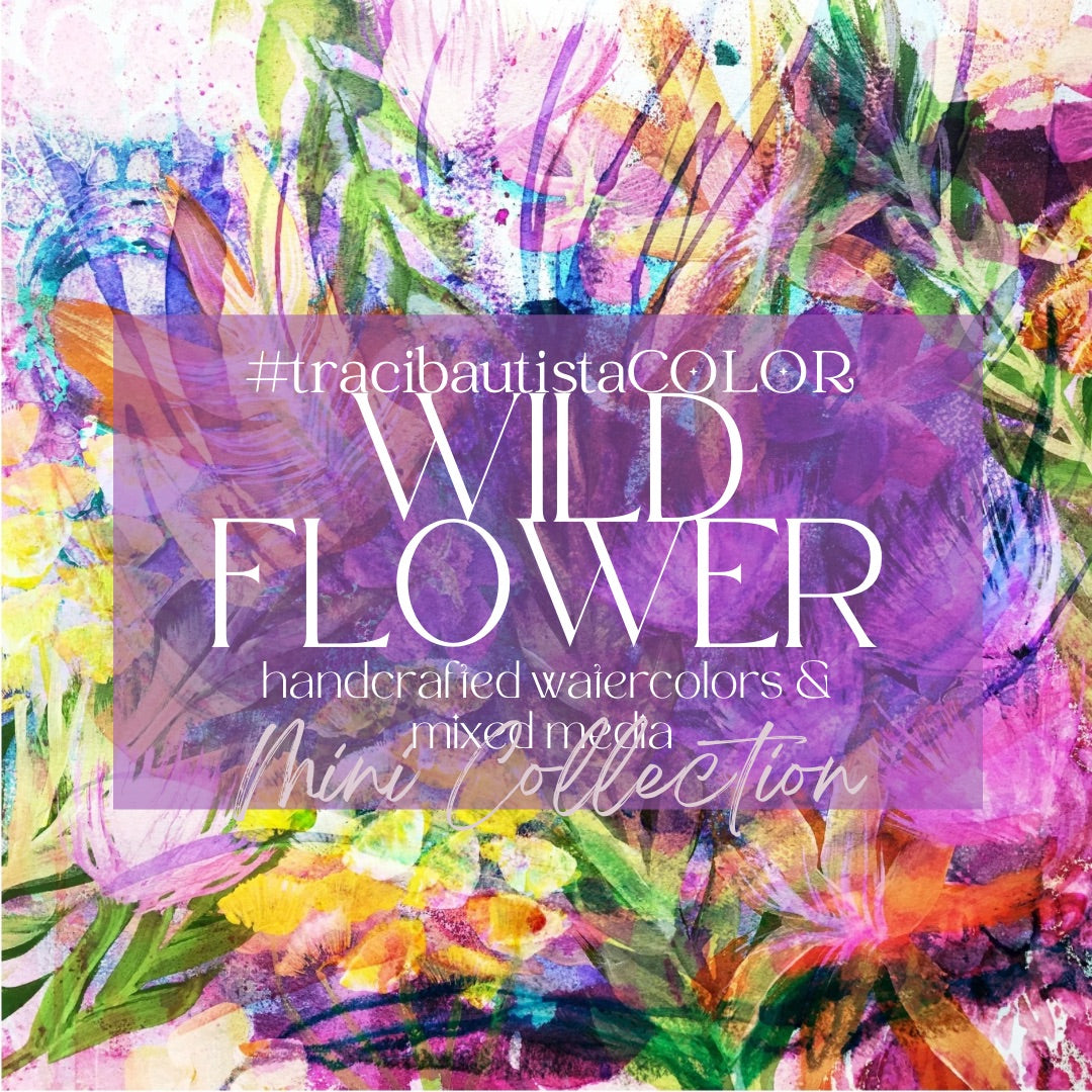 #tracibautistaCOLOR ~ WILD*flower artisanal mini XL swatch tile