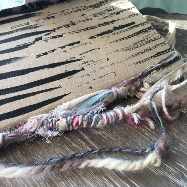 FREE spirit {peaceful soul} fiber spine handmade art journal by traci bautista