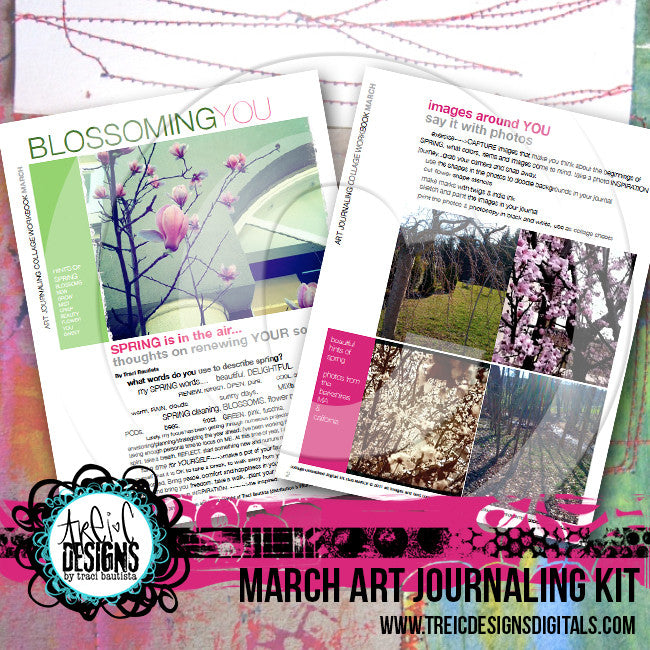 March art journaling printable workbook