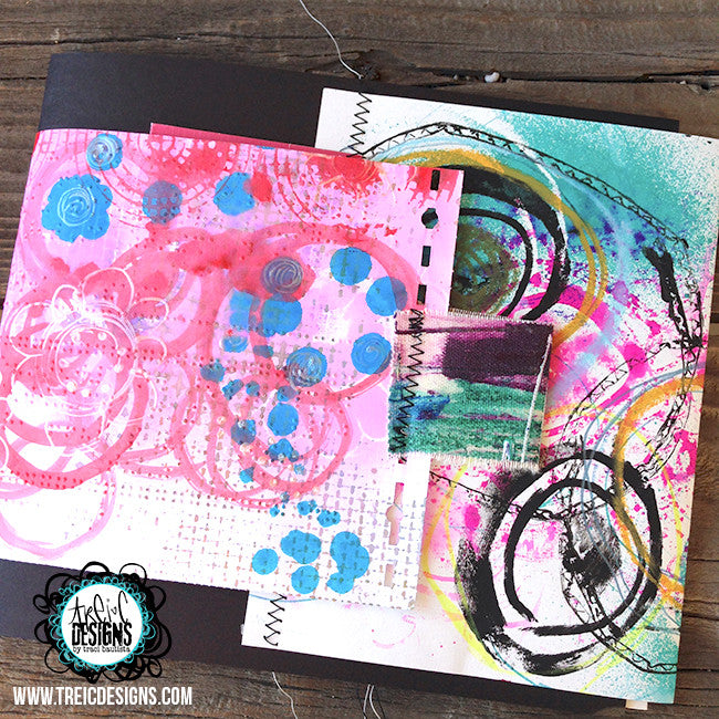 be FREE lily print art quilt handmade art journal
