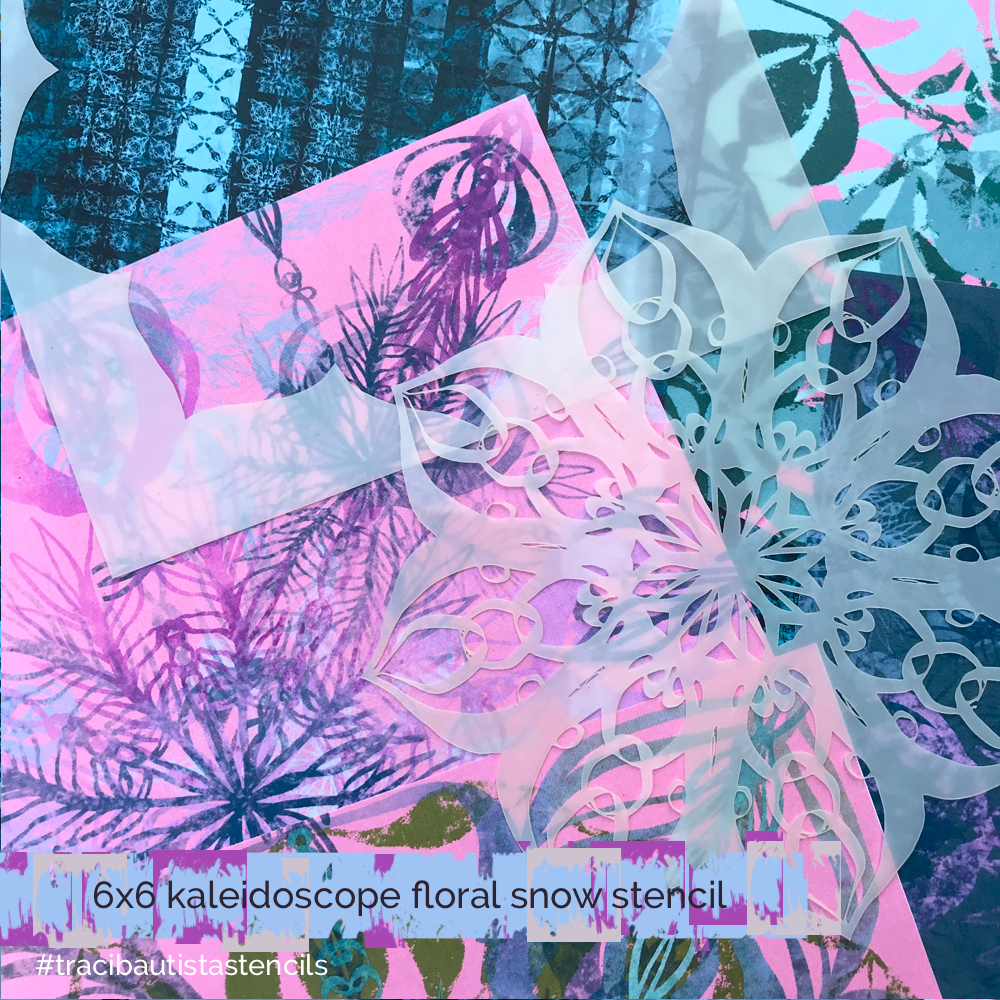 KALEIDOSCOPE floral snow stamp + stencil bundle