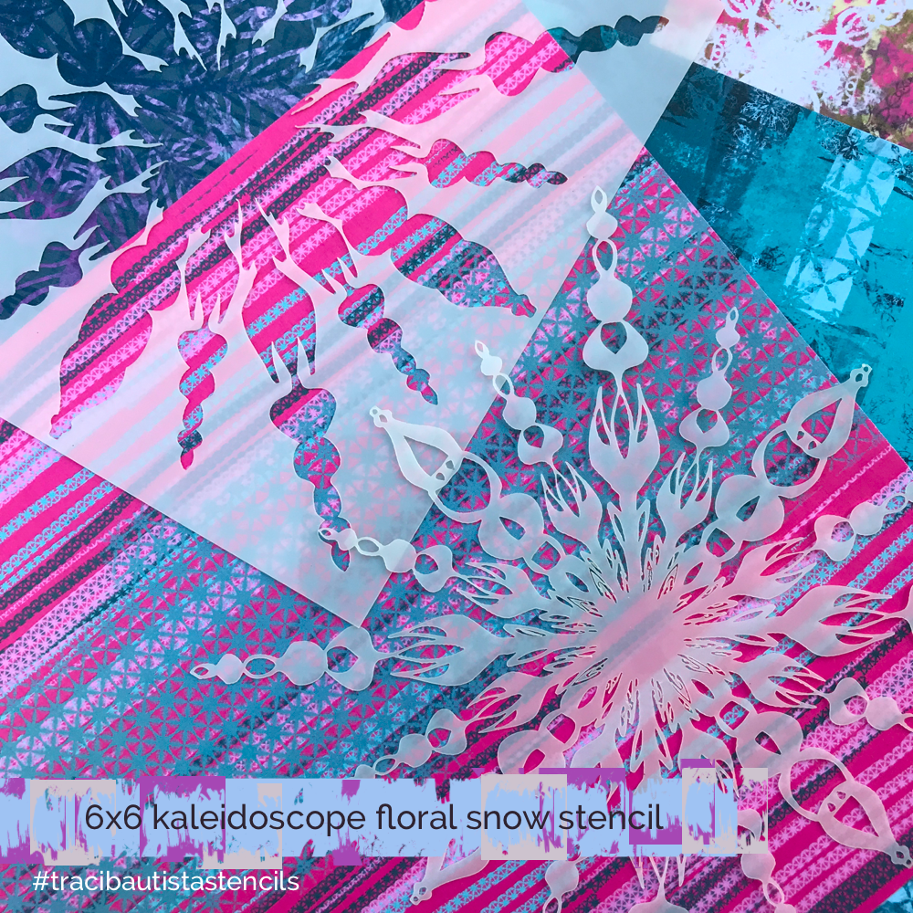 KALEIDOSCOPE floral snow stamp + stencil bundle