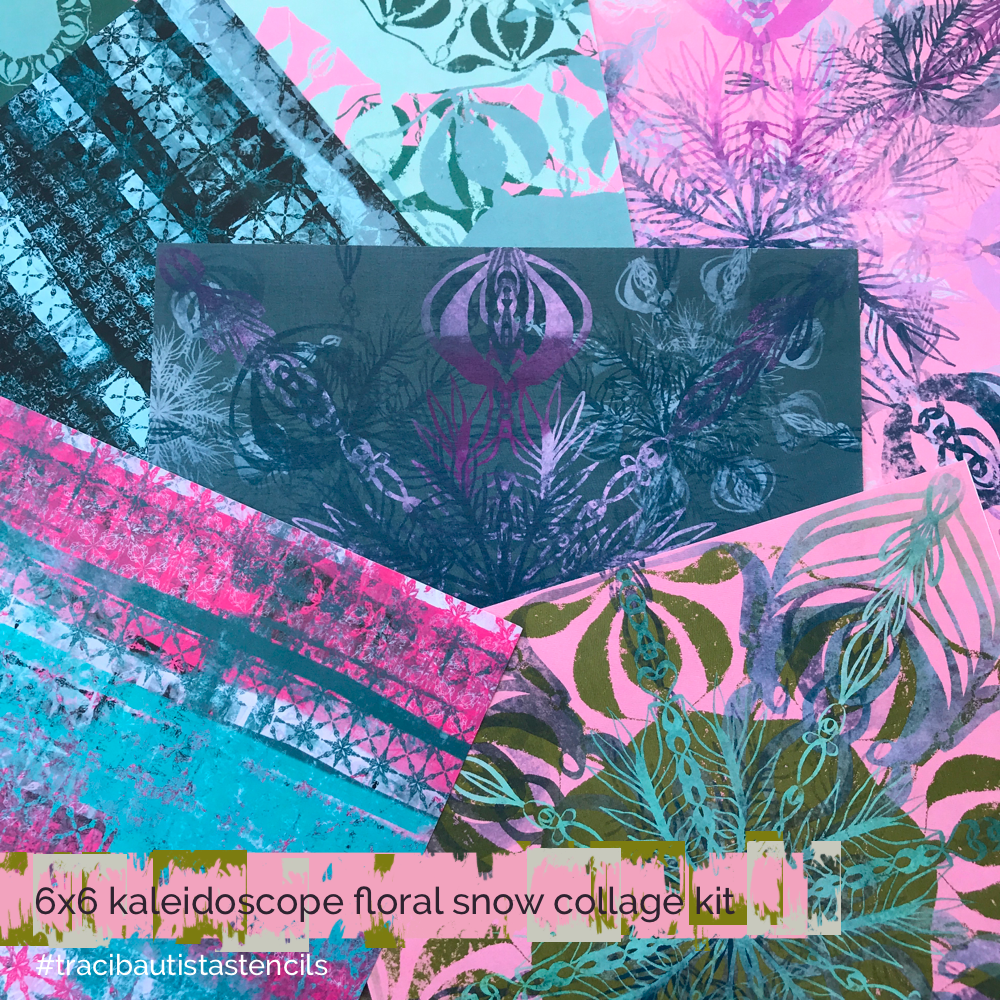 KALEIDOSCOPE floral snow stamp + stencil bundle