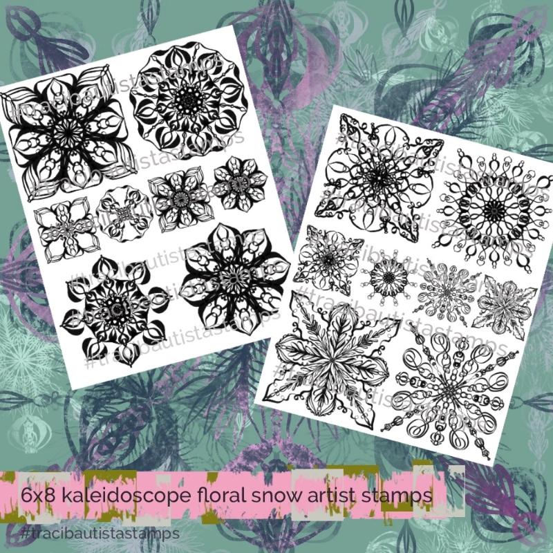 KALEIDOSCOPE floral snow stamp + stencil bundle